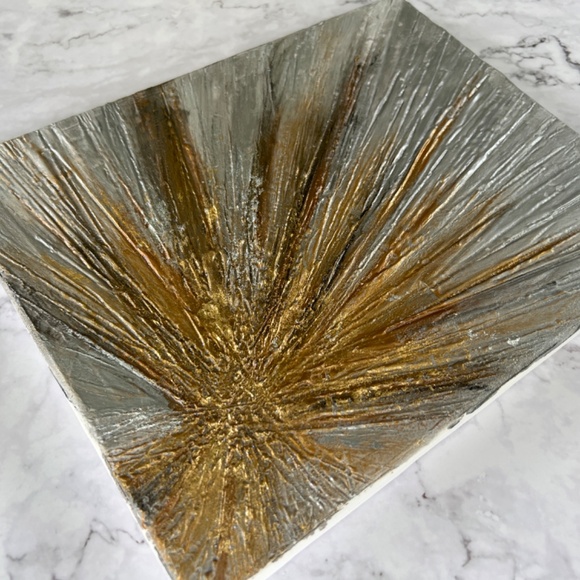 Sparkling Metallic Textured 3D Abstract Art Set of 2 - 8x10 Canvas Modern Décor - Picture 6 of 14